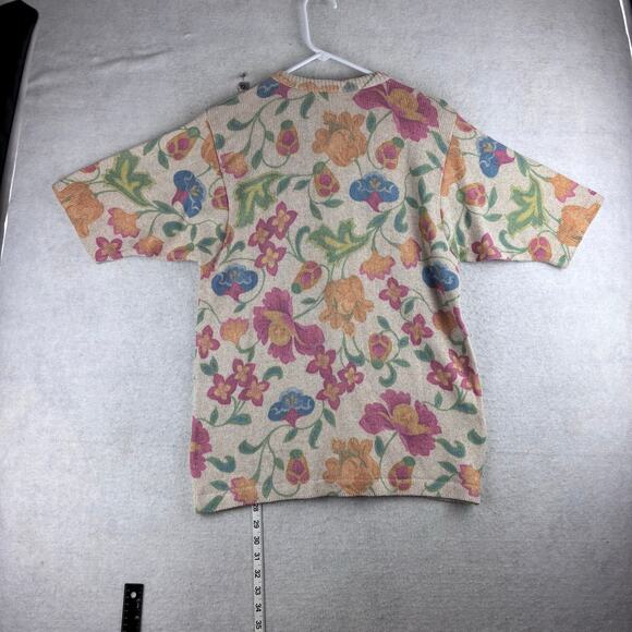 Vintage Gabriella T Floral Button Up Cardigan Women's Small Granny Cottage Italy - Picture 2 of 10